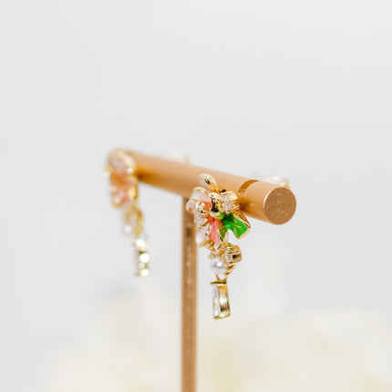 Pink Flower Jewelry Set