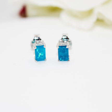 Blue Ethiopian Opal Earrings
