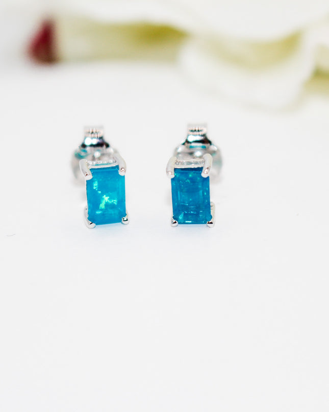 Blue Ethiopian Opal Earrings