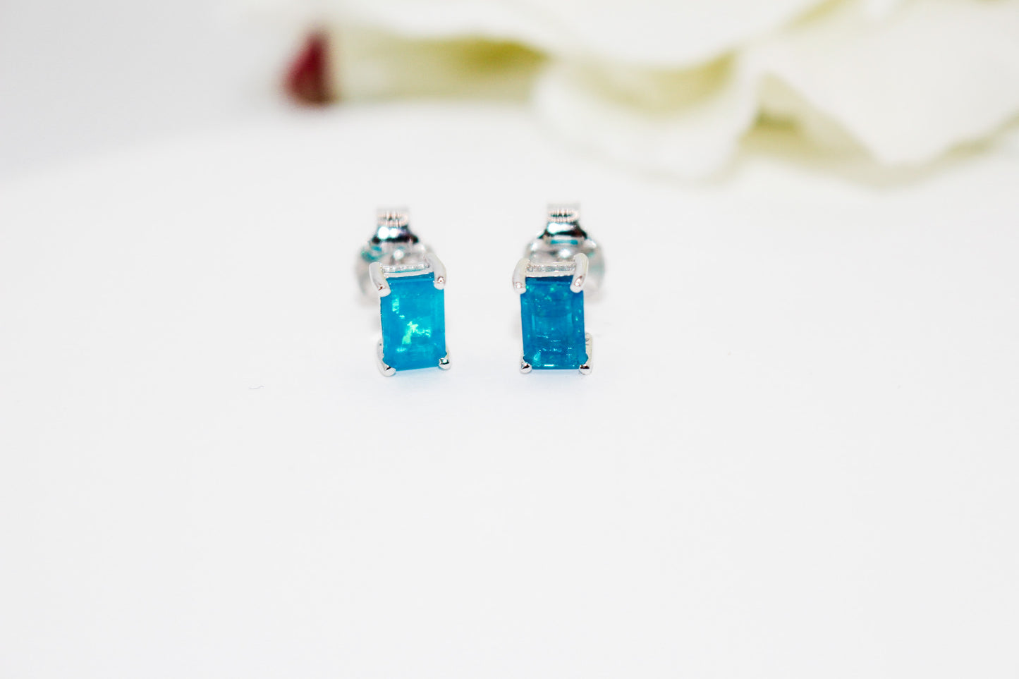 Blue Ethiopian Opal Earrings