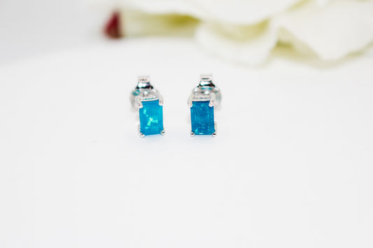Blue Ethiopian Opal Earrings