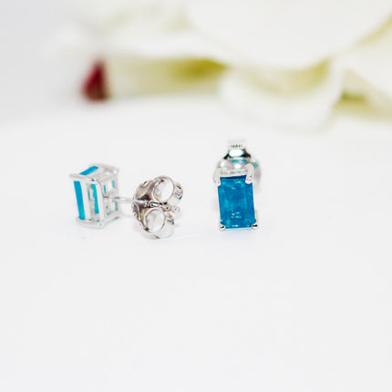 Blue Ethiopian Opal Earrings