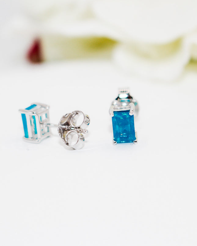 Blue Ethiopian Opal Earrings