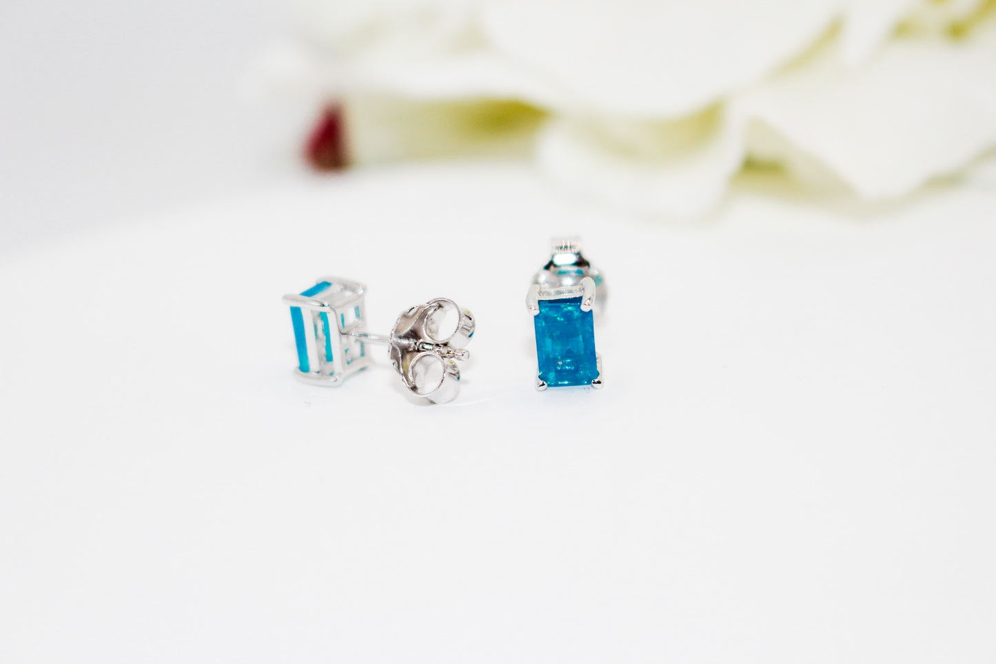 Blue Ethiopian Opal Earrings