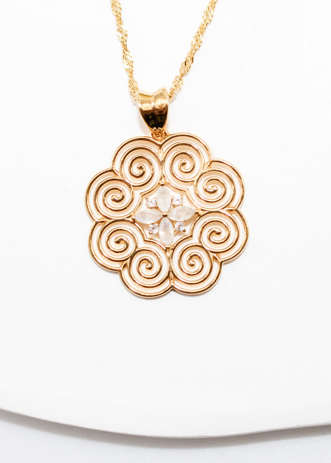 Moonstone Elephant Print Necklace