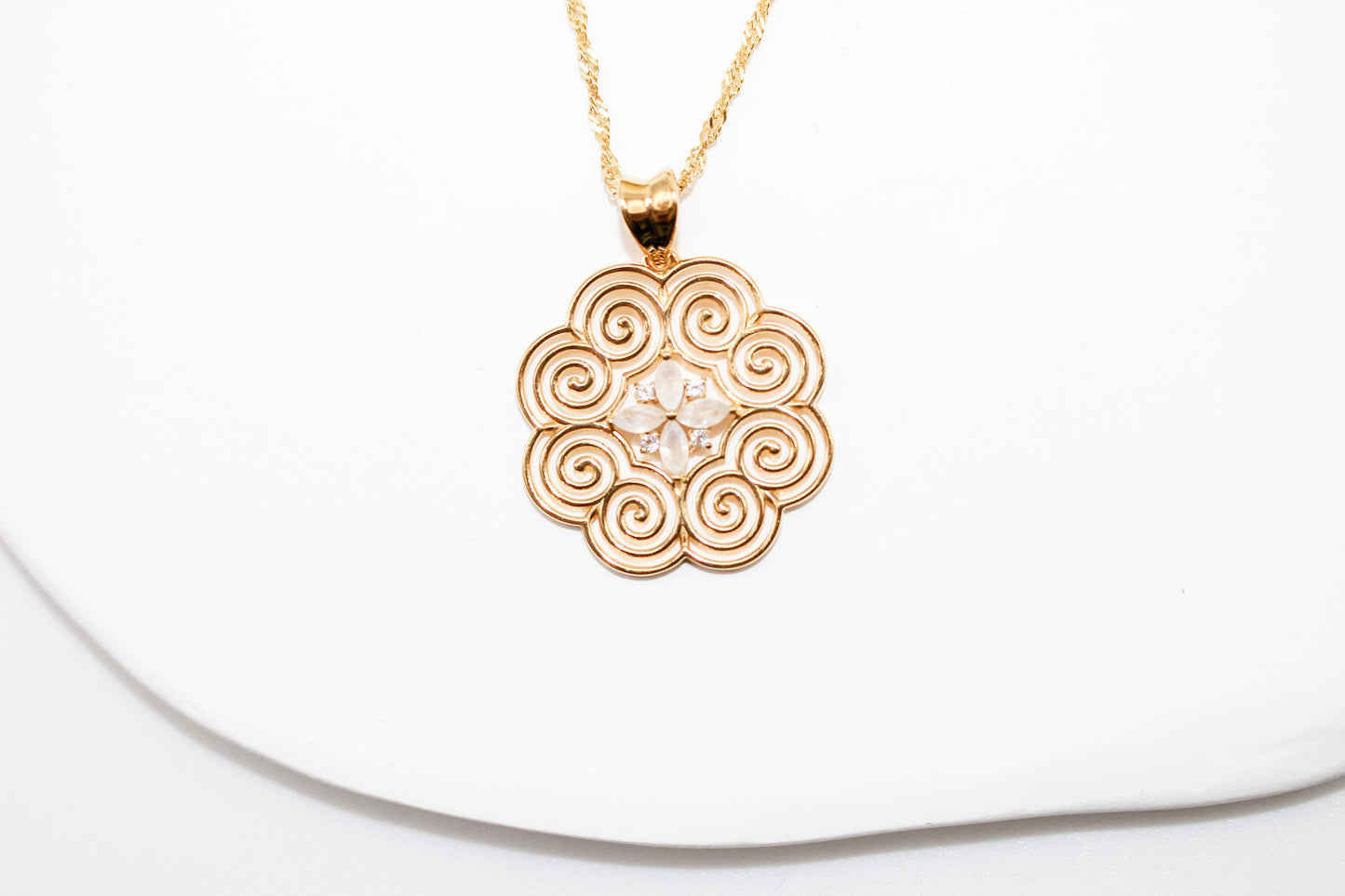 Moonstone Elephant Print Necklace