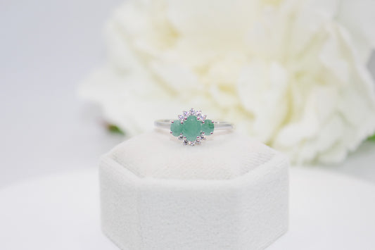 Emerald Three Stone Ring