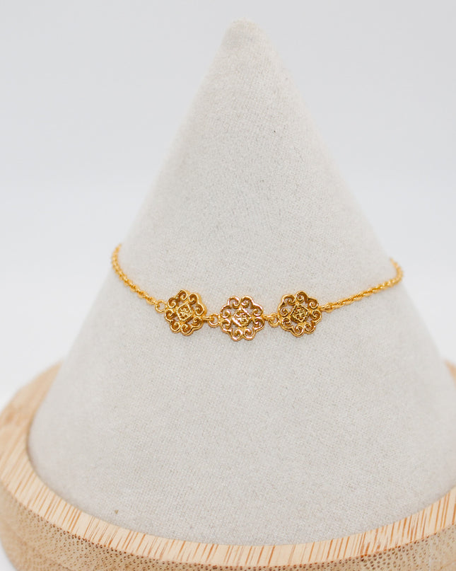Gold Elephant Print Bracelet