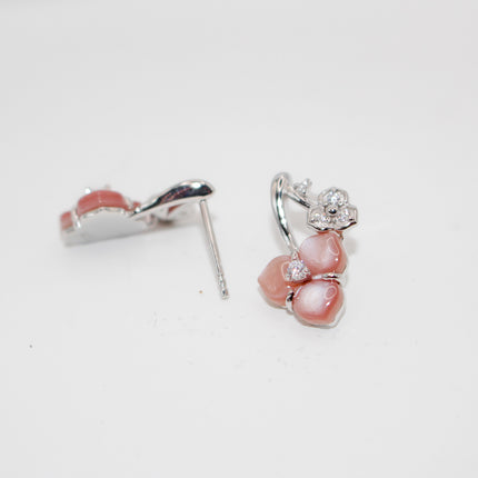 Pink Flower Jewelry Set