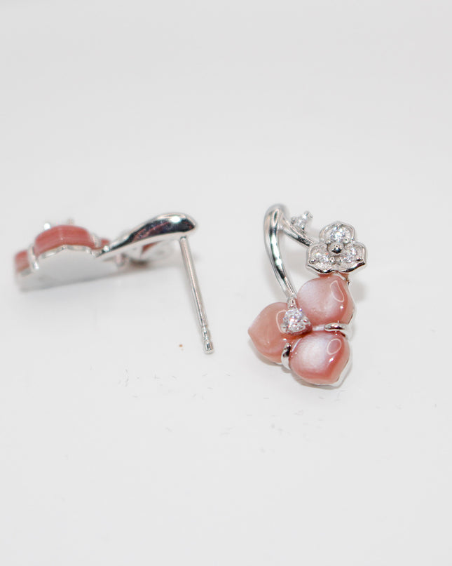 Pink Flower Jewelry Set