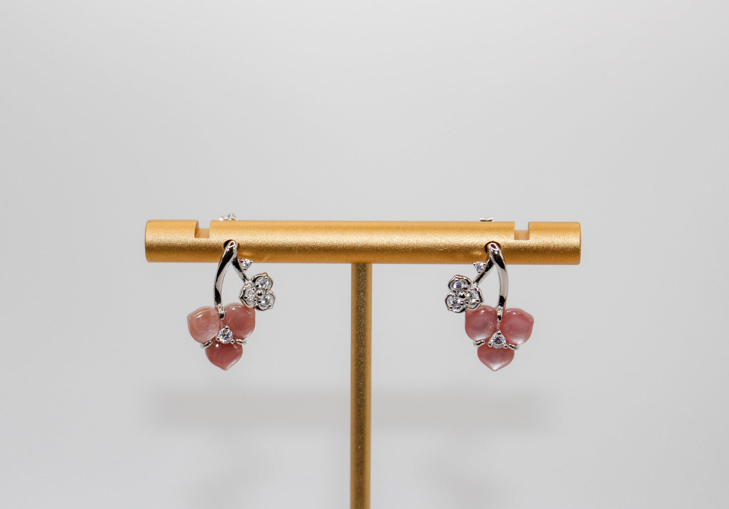 Pink Flower Jewelry Set