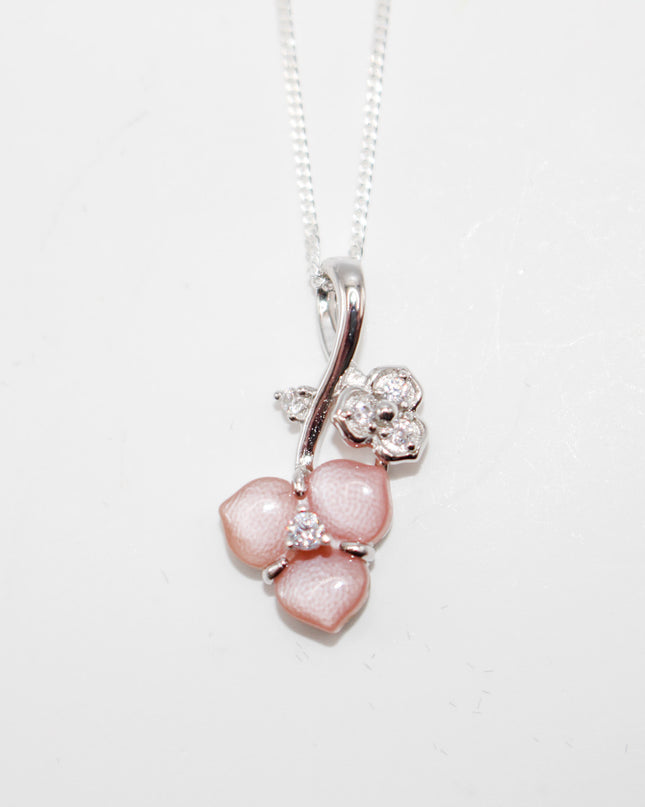 Pink Flower Jewelry Set