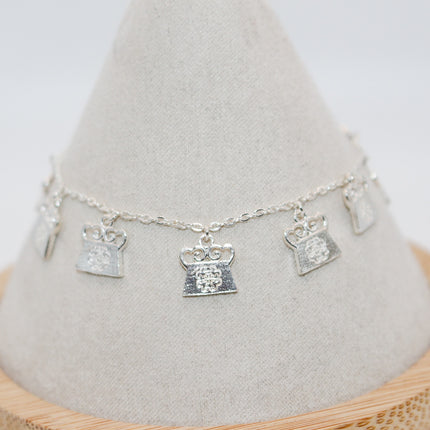 Silver Soul Lock Dangle Bracelet