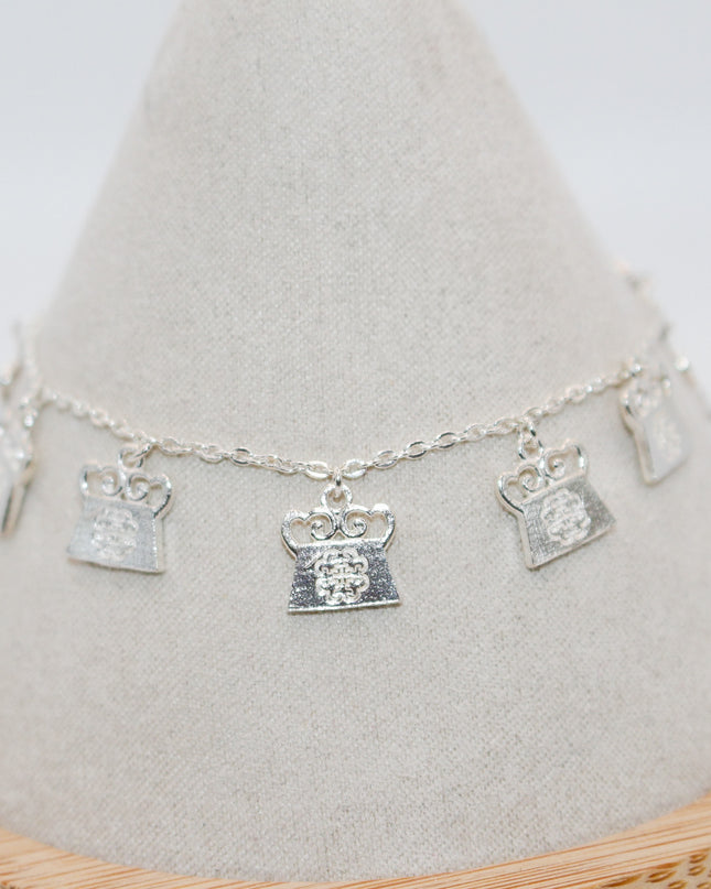 Silver Soul Lock Dangle Bracelet