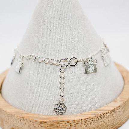 Silver Soul Lock Dangle Bracelet