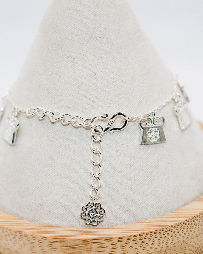 Silver Soul Lock Dangle Bracelet