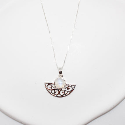 Moonstone Fan Necklace