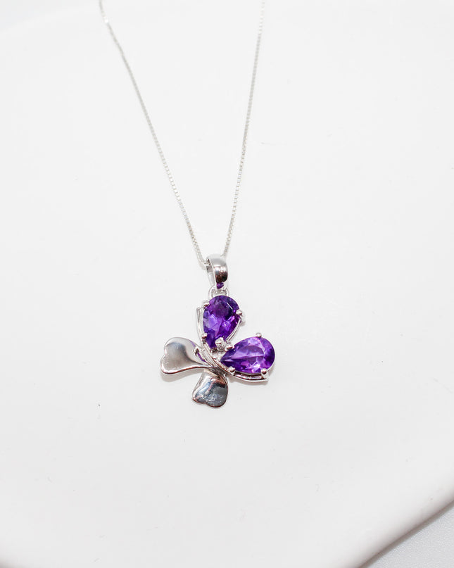 Amethyst Butterfly Necklace