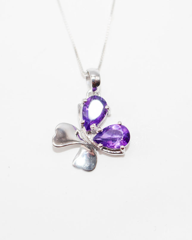 Amethyst Butterfly Necklace