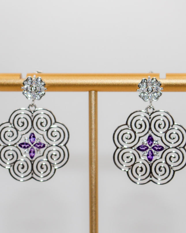 Silver Amethyst Hmong Jewelry Set
