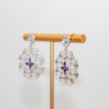 Silver Amethyst Hmong Jewelry Set