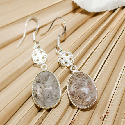 Black Rutile Earrings