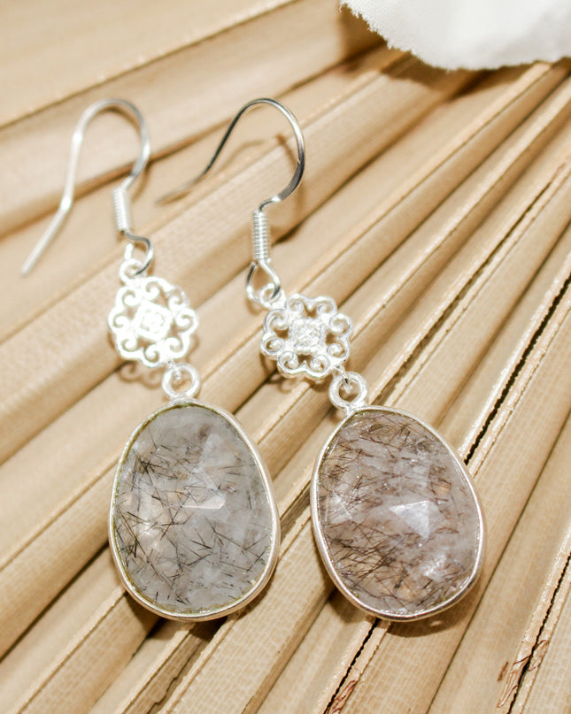 Black Rutile Earrings