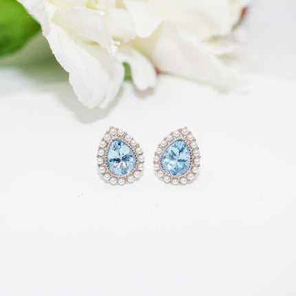 Blue Topaz and Pearl Jewelry Set