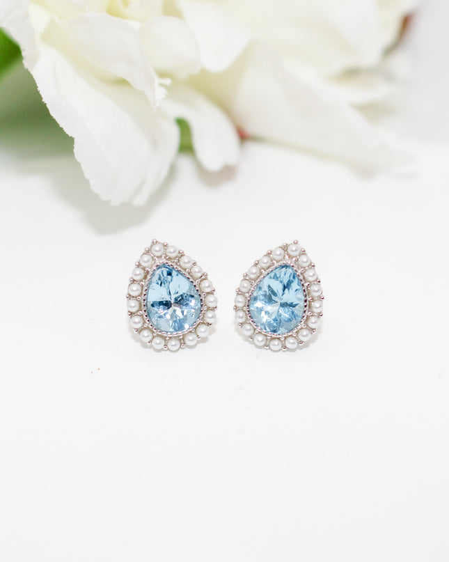 Blue Topaz and Pearl Jewelry Set