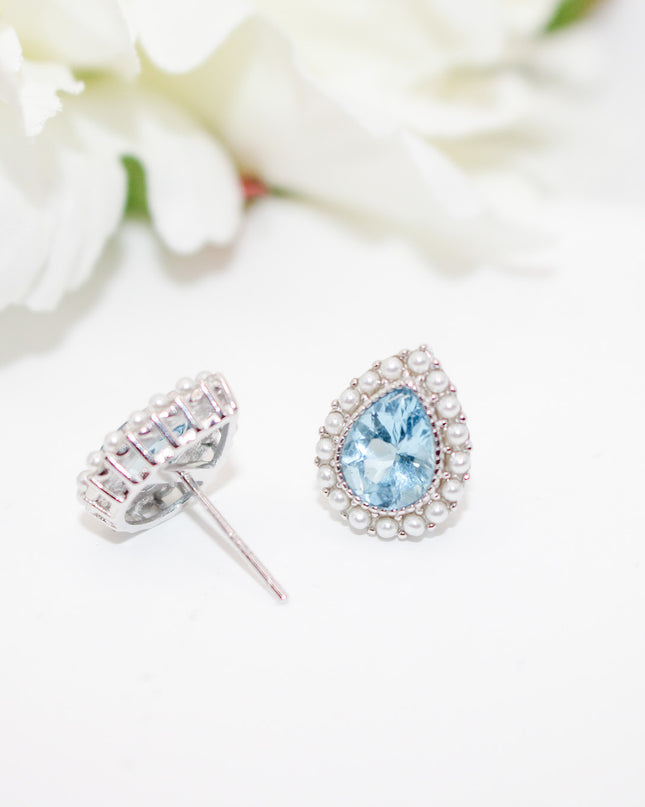 Blue Topaz and Pearl Jewelry Set