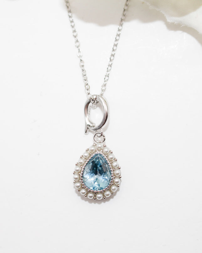 Blue Topaz and Pearl Jewelry Set