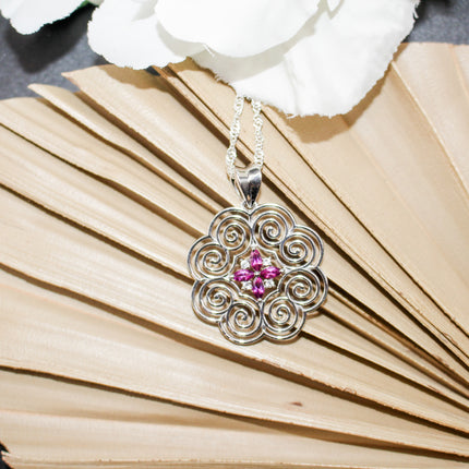 Silver Rhodolite Hmong Necklace
