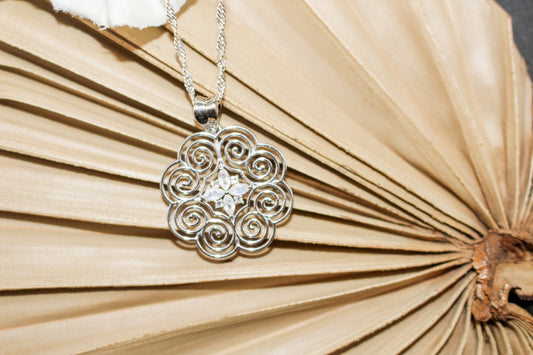 Silver Moonstone Hmong Necklace