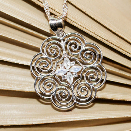 Silver Moonstone Hmong Necklace