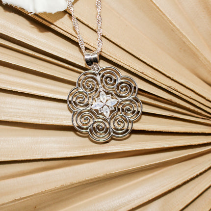 Silver Moonstone Hmong Necklace