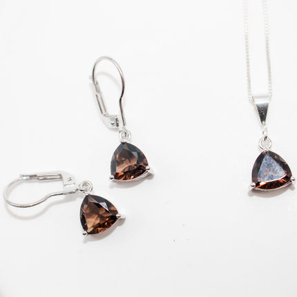 Smoky Trillion Cut Jewelry Set