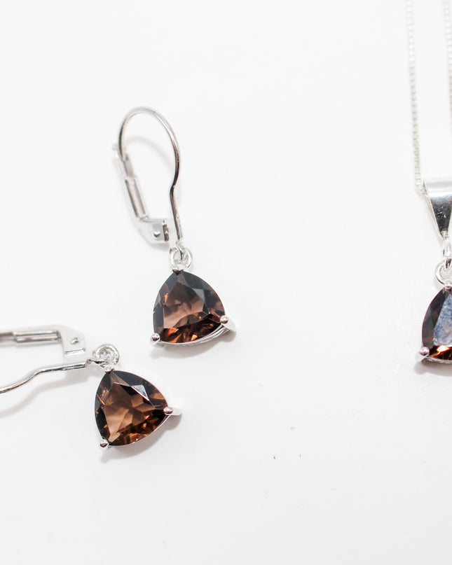 Smoky Trillion Cut Jewelry Set