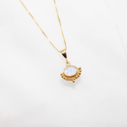 Gold Soul Lock Moonstone Jewelry Set