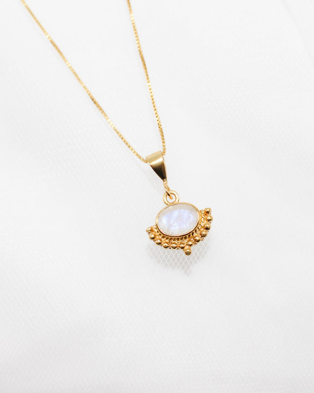 Gold Soul Lock Moonstone Jewelry Set