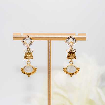 Gold Soul Lock Moonstone Jewelry Set