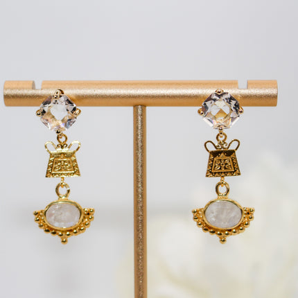 Gold Soul Lock Moonstone Jewelry Set