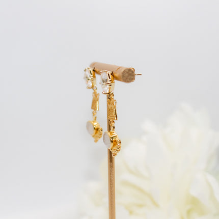 Gold Soul Lock Moonstone Jewelry Set