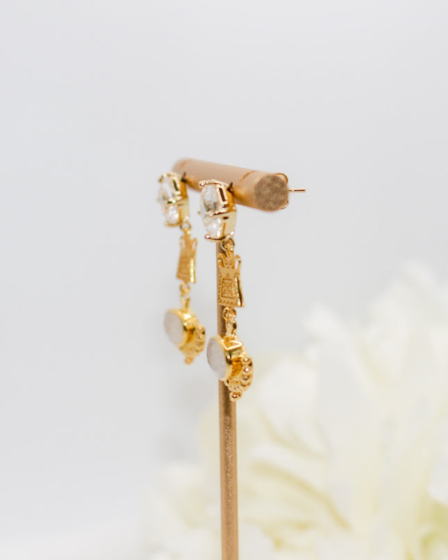 Gold Soul Lock Moonstone Jewelry Set