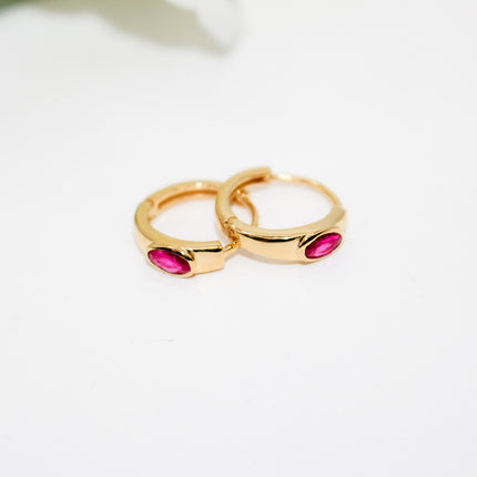 Ruby Huggy Earrings