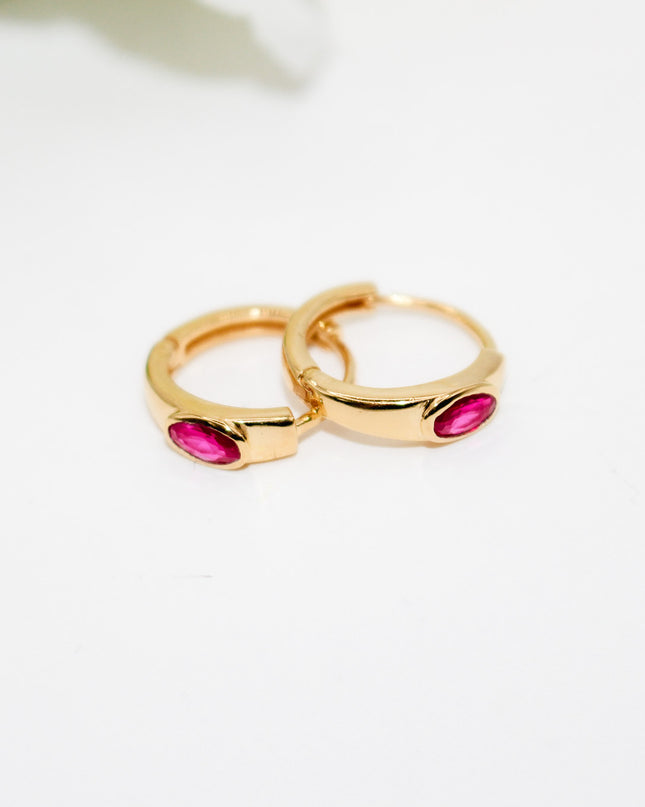 Ruby Huggy Earrings