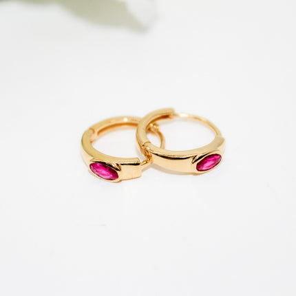 Ruby Huggy Earrings