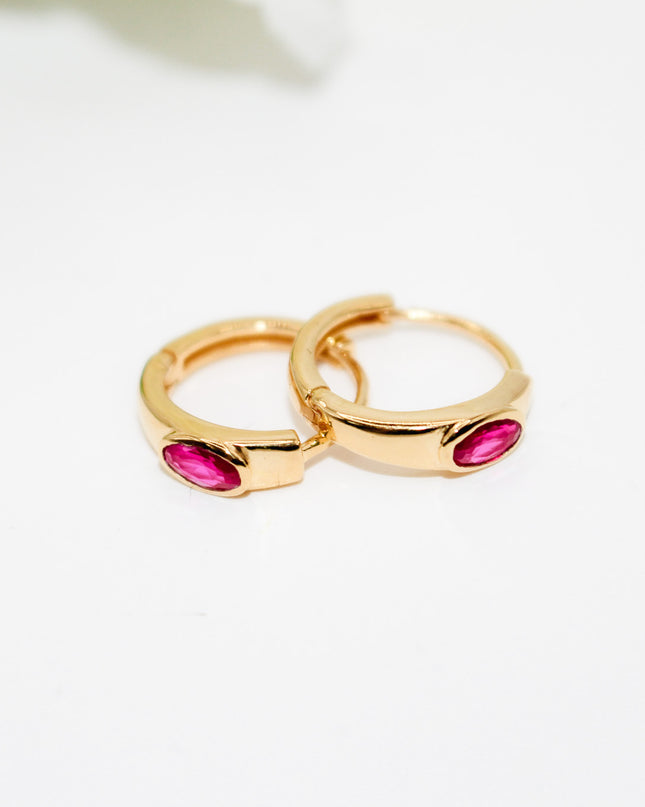 Ruby Huggy Earrings