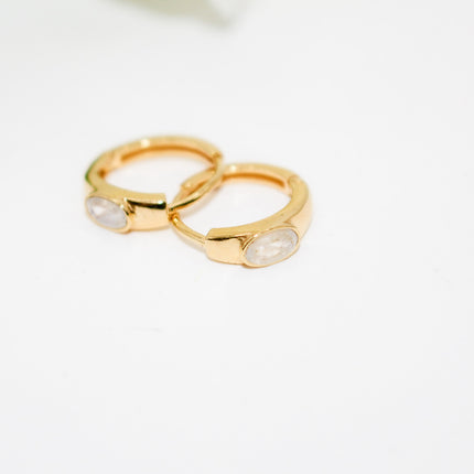 Moonstone Huggy Earrings