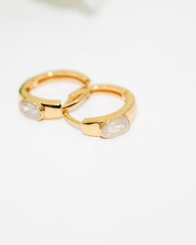 Moonstone Huggy Earrings