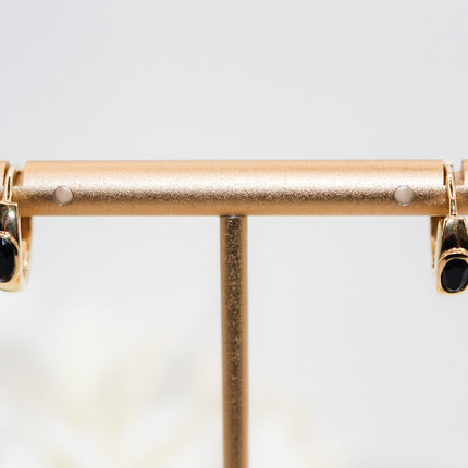 Black Onyx Huggy Earrings